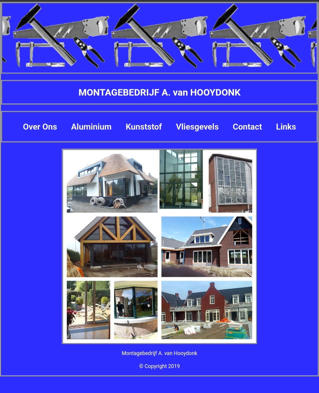 Screenshot Montagebedrijf van Hooydonk site